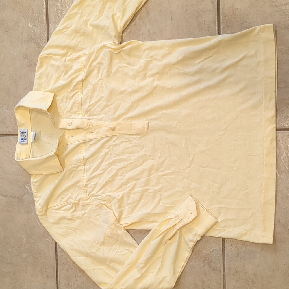 Vintage Leon Levin Yellow Women's Polo Shirt Size Small